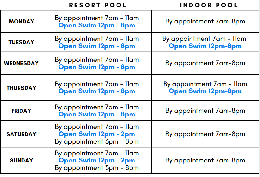 pool schedule